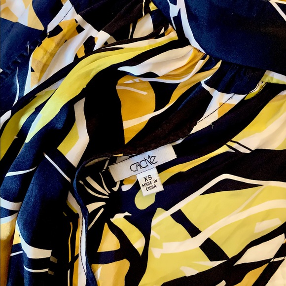 Caché 100% silk vintage Y2K Floral Halter high Neck Smocked waist top XS - Picture 3 of 7